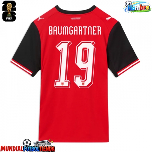 Camiseta Austria Christoph Baumgartner #19 Primera Equipación Replica Mundial 2026 mangas cortas